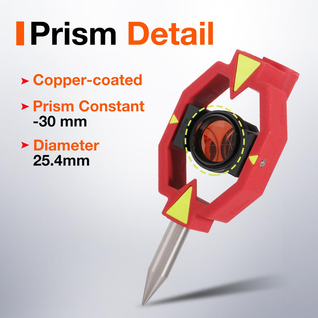 Mini Prism with 4 Poles, Survey Mini Prism for Total Station Surveying Prism Constant 0 - 30 mm offset