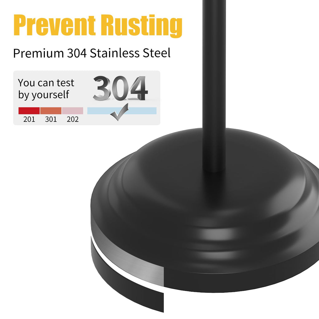 Toilet Paper Holder Floor Stand, Bathroom Freestanding Black