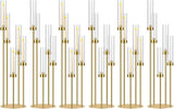35in 6 Set Gold Candelabra Candle Centerpieces for Tables Candlesticks Holder Wedding Centerpieces Table Decorations