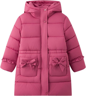 Girls Heavy Winter Coat,Warm Long Hooded Puffer Jacket