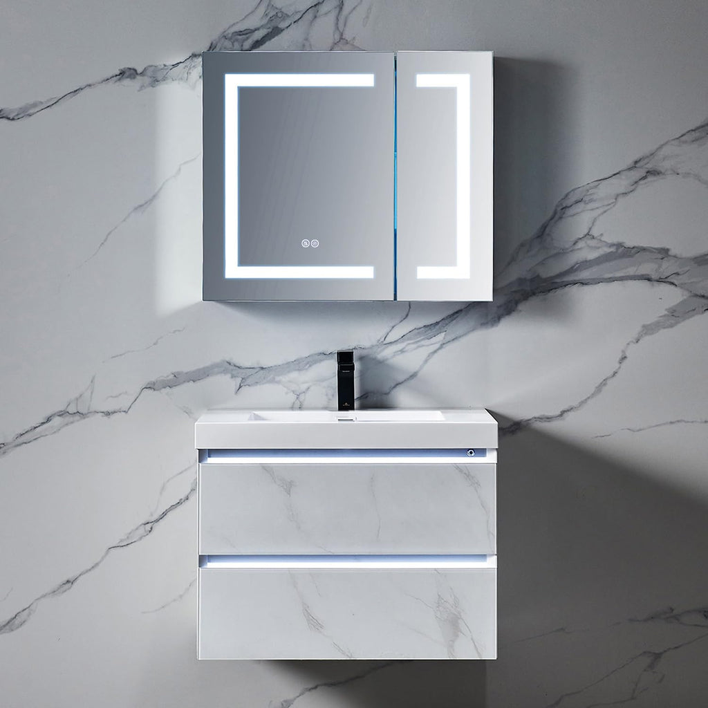 30x26 in LED Medicine Cabinet Mirror, Wall Mounted, Anti-Fog