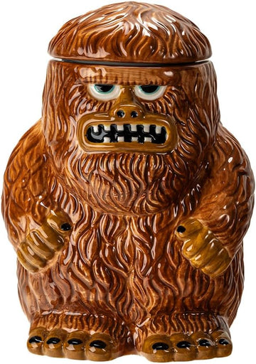 Legendary Bigfoot Sasquatch Ceramic Cookie Jar Fun Mythical Creature Kitchen Storage Container Cryptid Themed Home