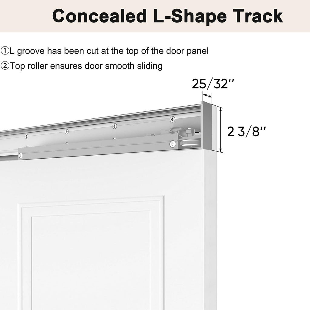 30"x84" Concealed Sliding Barn Door with Soft Close Hardware Kits