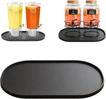 Drip Tray for Drink Dispenser, Drip Mat for 2 Glass Water Dispensers, Oval