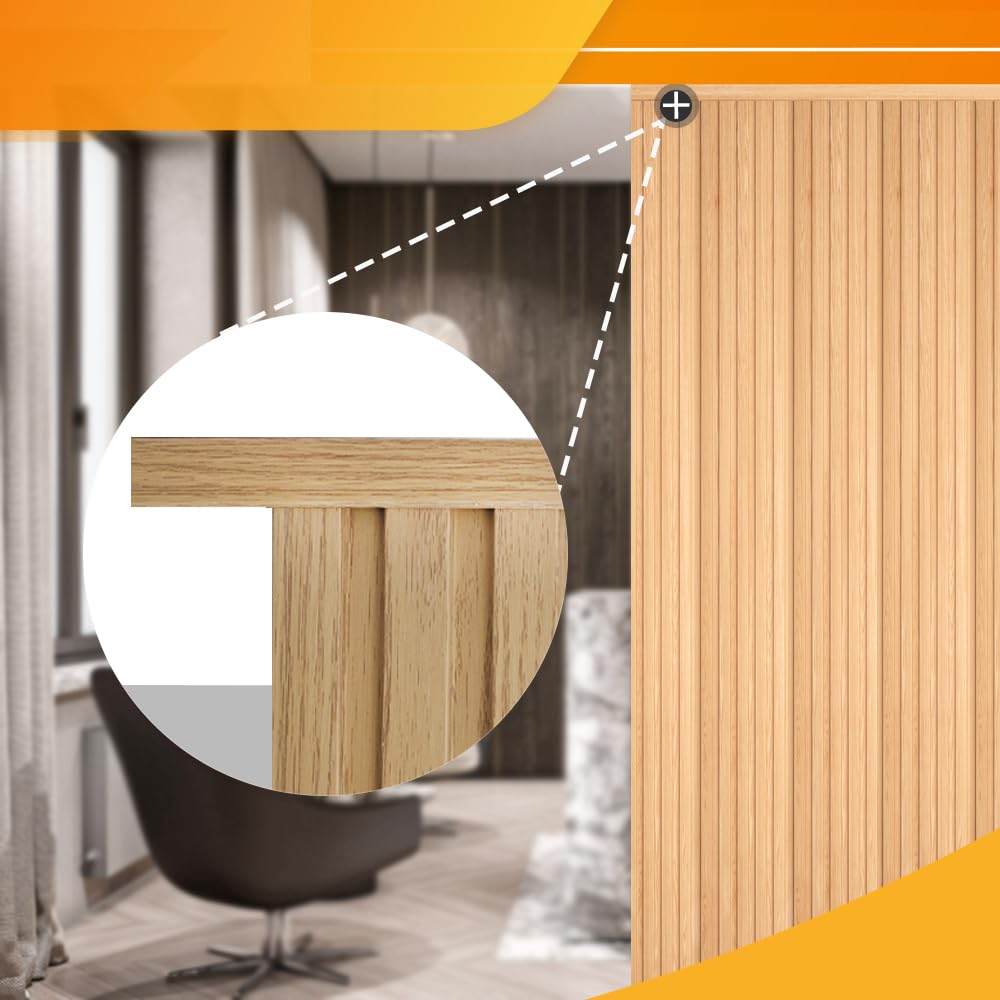 8-Pack 57 Inches, WPC Slat Wall Panel Trim,Corner Guard for Low Grille (Oak)