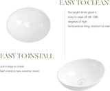 16'' X 13'' Oval Bathroom Vessel Sink,Ceramic Bathroom Sink Bowl