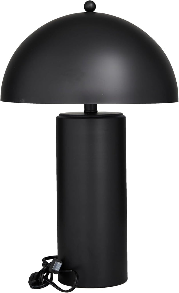 Deco 79 Metal Room Accent Lamp Table Lamp with Dome Shade, Lamp 14" x 14" x 22", Black