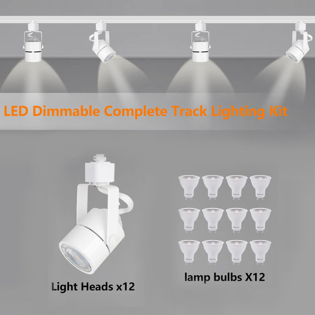 Track Lighting Heads with GU10 3CCT Adjustable White 12 Lights