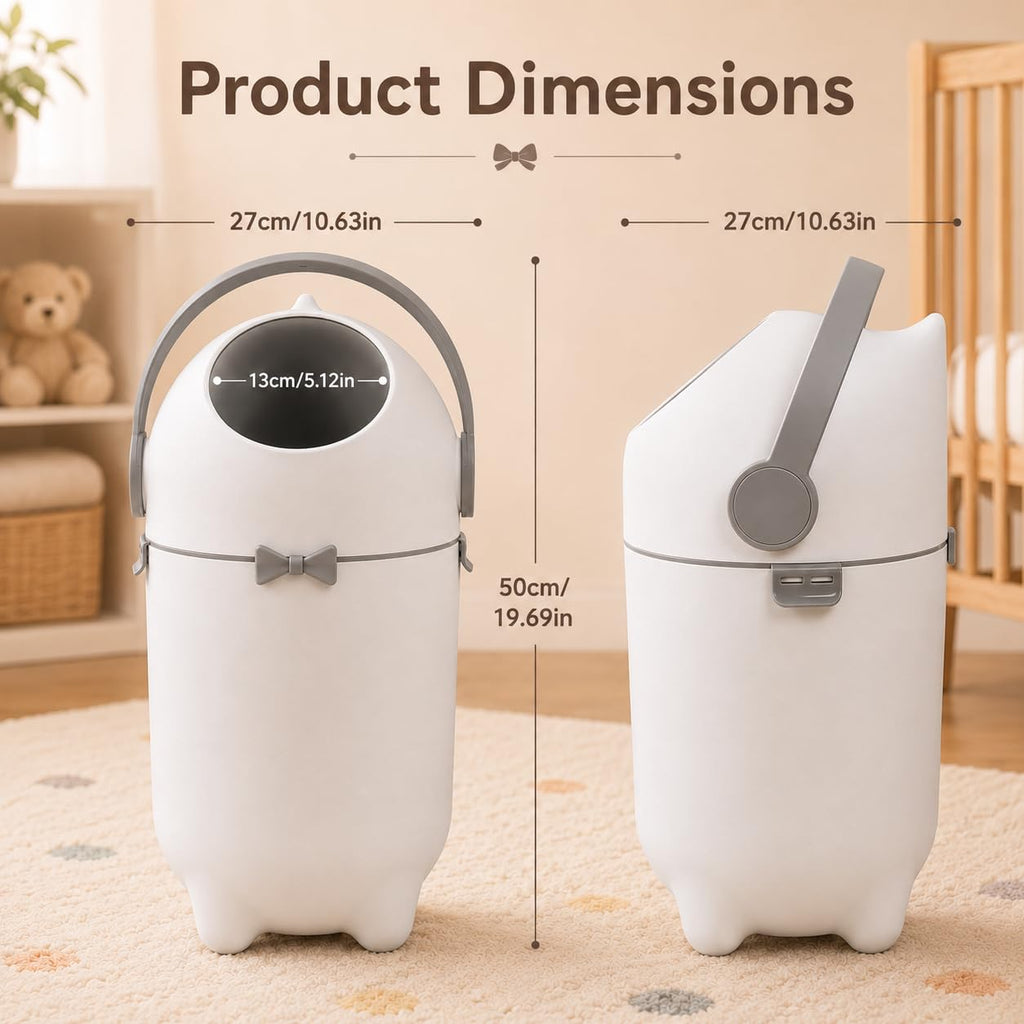 Baby Diaper Pail with Airtight Lid,15 Liter/4 Gallon Odorless Diaper Bin