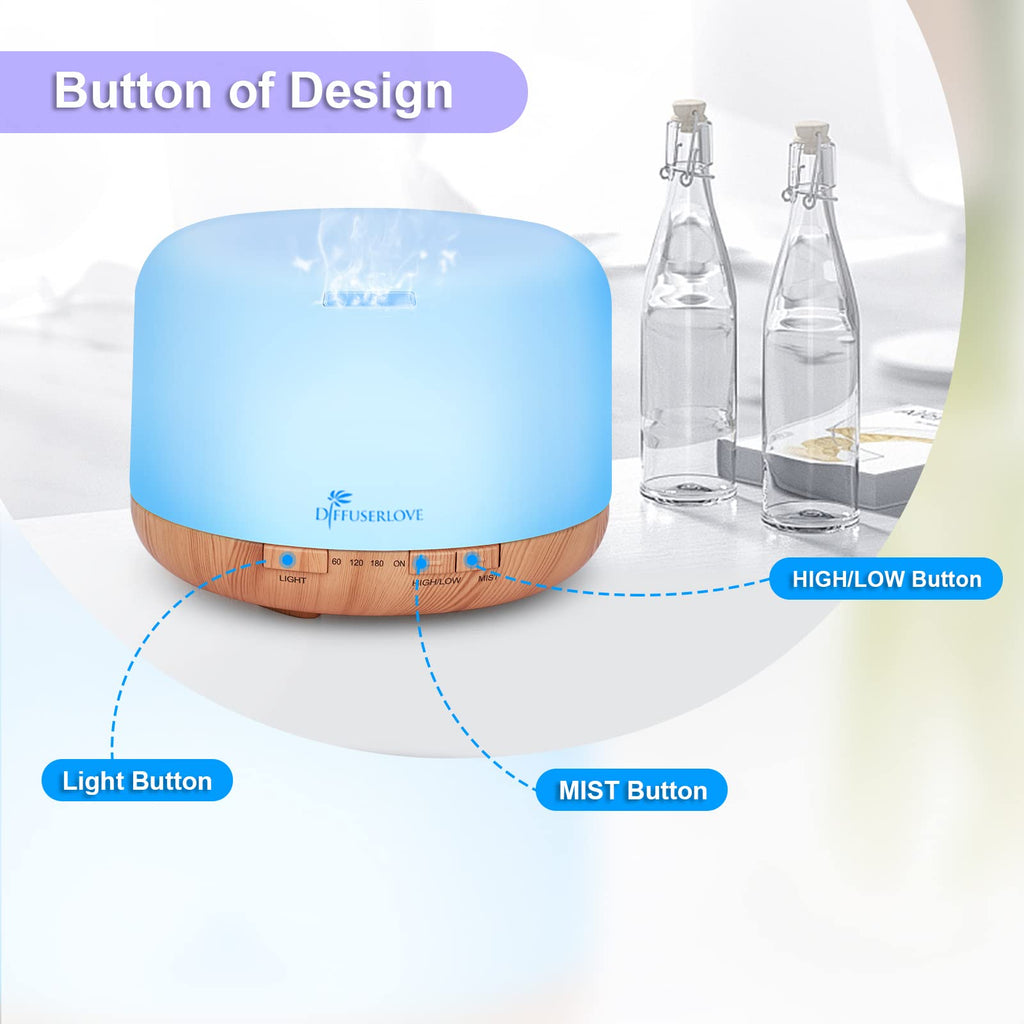 Diffuser Essential Oil Diffusers Remote Control Aroma Diffuser Cool Mist Aromatherapy Diffuser with Mute