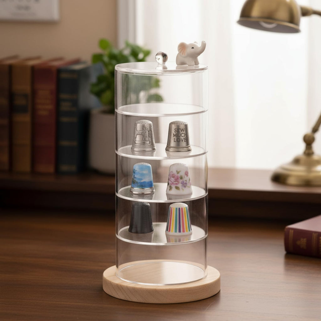 5 Layers Acrylic Belt Organizer, Stackable Belt Storage Box Clear Display Case Vanity Organizer for Watch, Hair