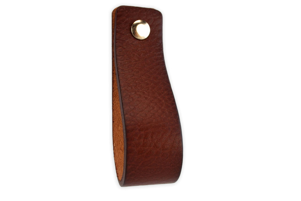 Leather Drawer Pulls - Cognac - 6 pcs - 7-7/8 x 1 '' - Leather Handle - Leather Dresser Pulls - Cabinet knobs Dresser