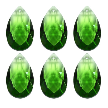 6Pack 38mm K9 Crystal Pendants Teardrop Beads Green