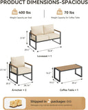 Aoxun Patio Furniture Set, 4 Piece Outdoor Patio Furniture with Thick Cushions