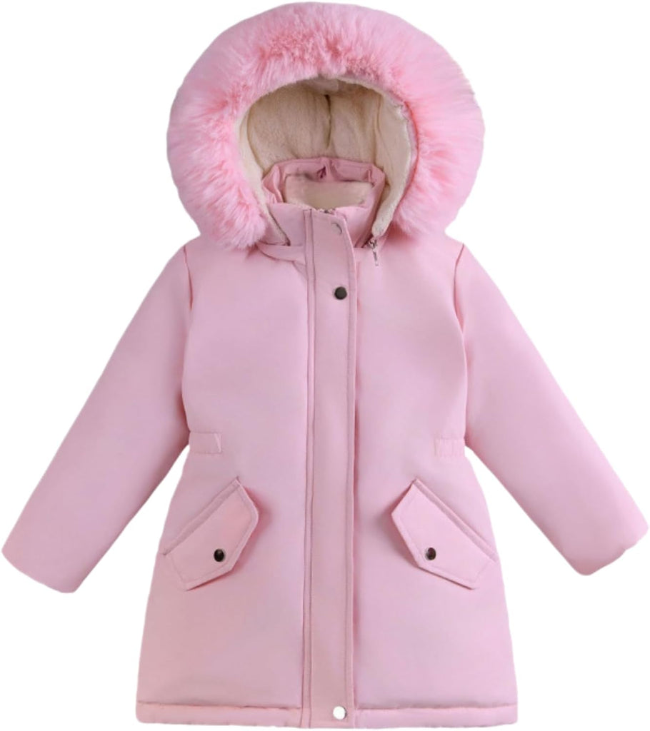Girls Winter Coat Heavyweight Padded Puffer Jacket Kids Parka Fleece Snow Clothes