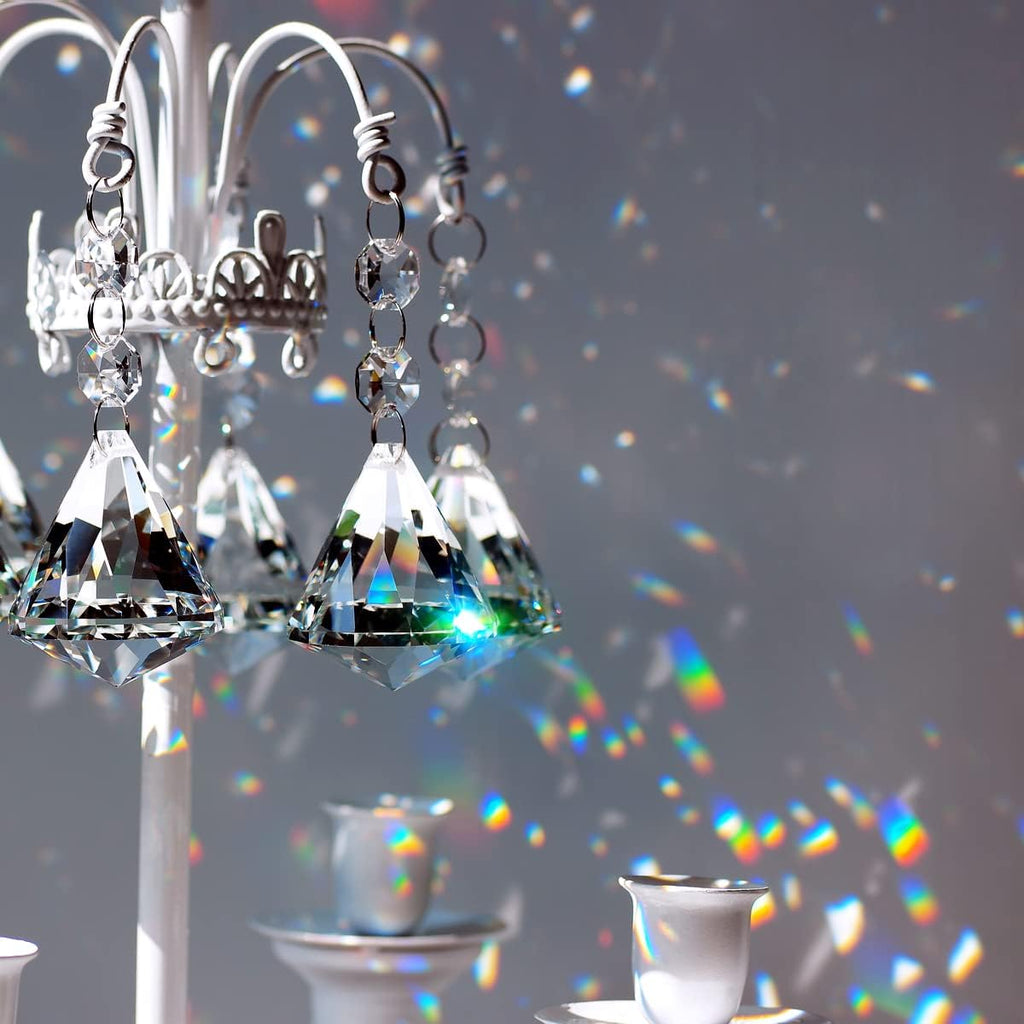 10pcs Crystal Ball Prisms Chandelier Parts 40mm Pendant Clear - Hanging Glass Crystals Suncatcher for Window