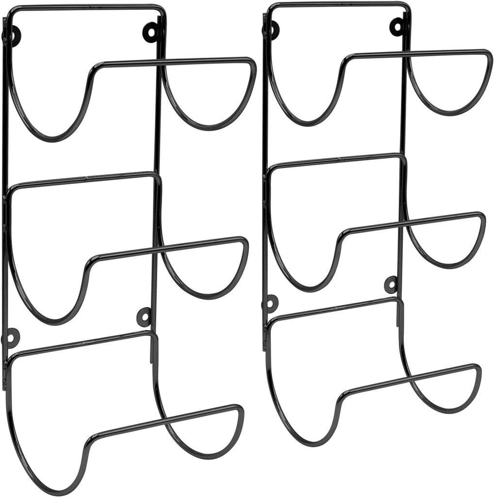 Towel Holder Wall - 6 Level Wall Mounted Towel Rack Shelves for Rolled Bath Towels, Washcloths, Linens - Black