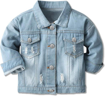 Toddler Jean Jacket for Girls and Boys Long Sleeve Denim Jacket