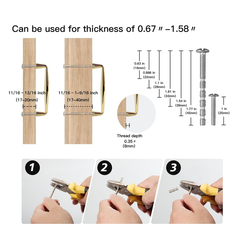 10 Pack Top Polished Brass Kitchen Cabinet Pulls 3-3/4 Inch(96mm) Hole Center Solid Bright Gold Dresser Drawer