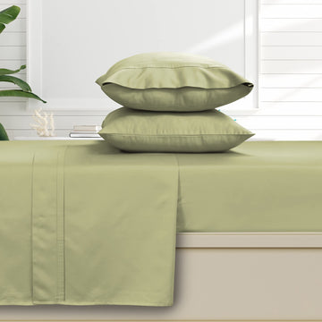 Egyptian Cotton Sateen 500 Thread Count Deep Pocket Sheet Set, King, Green