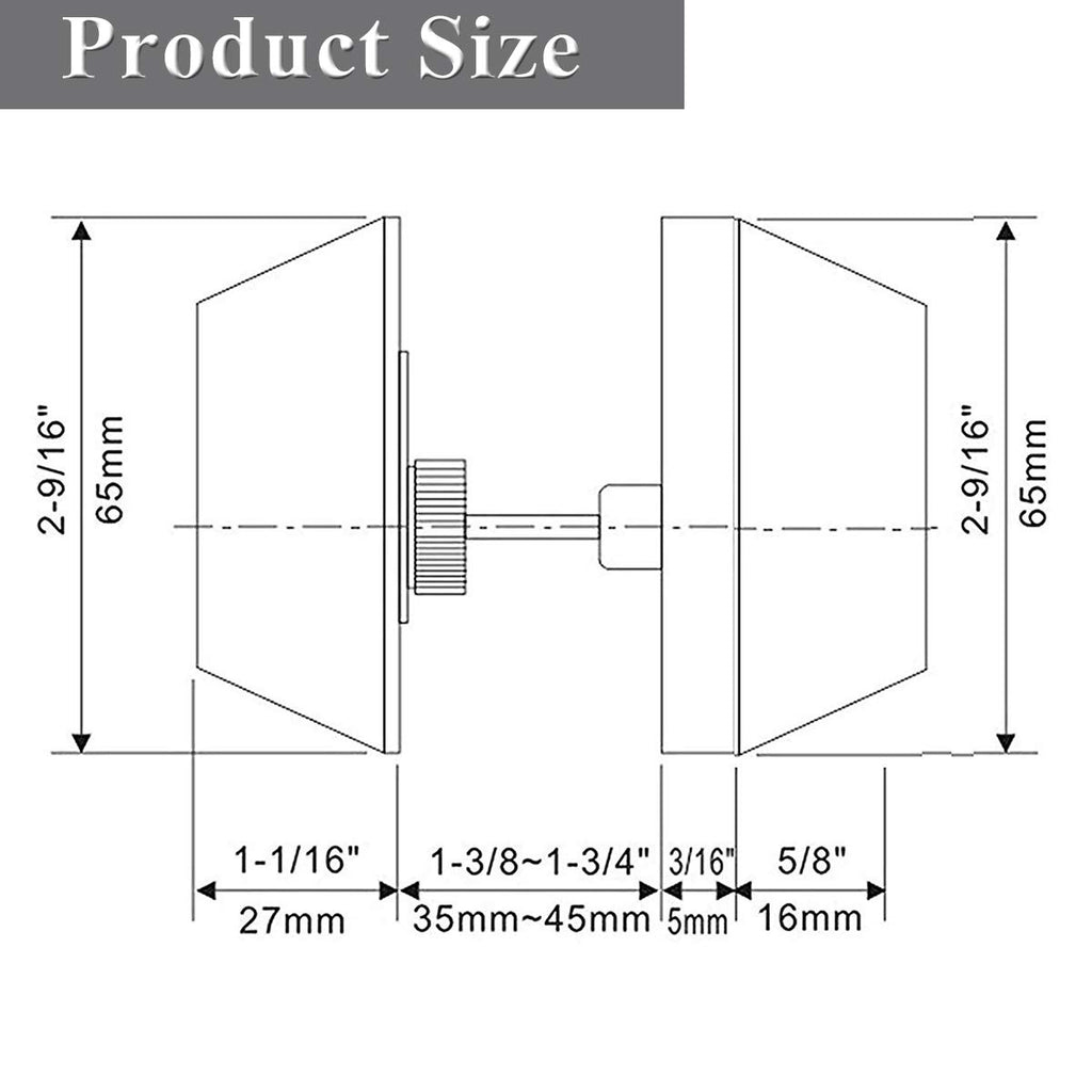 1Pack Brushed Nickel Double Cylinder Deadbolt Lock, Round Keyed Both Side Door Lock
