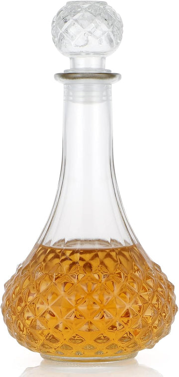Glass Decanter with Airtight Stopper, 800ML/27OZ Liquor Decanter Bottle for Wine, Whiskey, Brandy, Vodka (Long Neck)