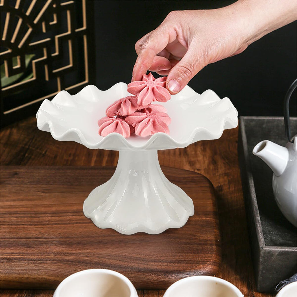 Ceramic Cake Stand, Dessert Pedestal Stand for Birthday Wedding 5.5Inch