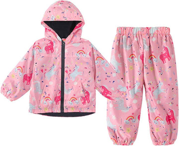 Toddler Rain Suits Waterproof Baby Rain Coat Jacket Pants 2PCS