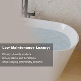 Acrylic Freestanding Soaking Bathtub with Toe-Tap Chrome Drain, Oval Stand Alone Tub, Ergonomic Soaking Tub (67")