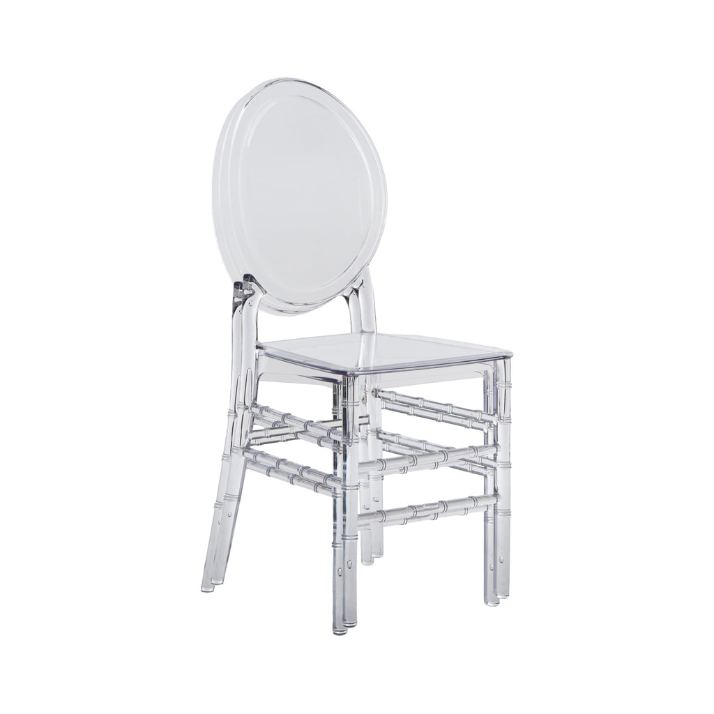 Ballroom Ghost Chairs, Stackable Acrylic, Modern, Set of 2, Clear