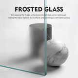 18 in x 84 in Double Glass MDF Barn Doors with 6.6FT Hardware Kit, 5 Tempered Frosted Glass, Slab In