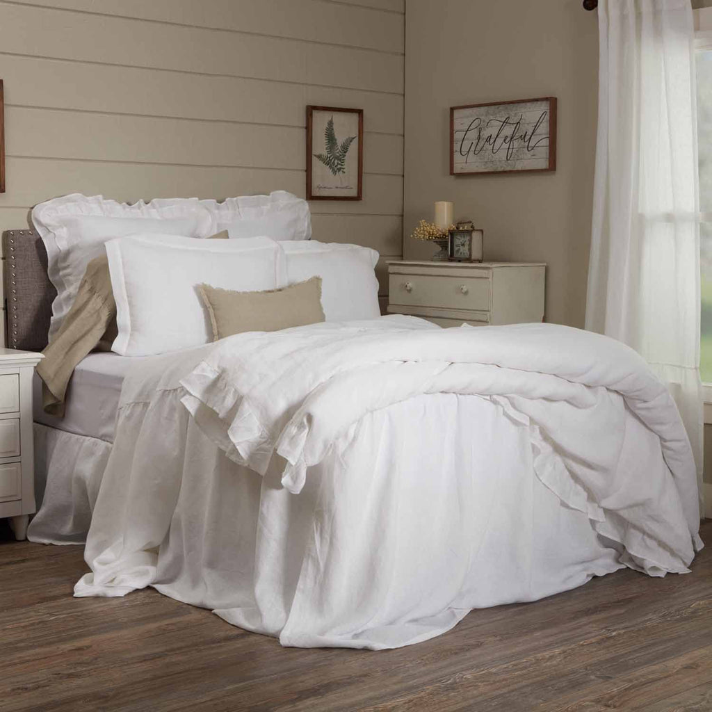 Provincial Linen Natural Beige King Size Pillow Sham, 21" W x 37" L Plus 2" Flange, 100% Linen Bedding