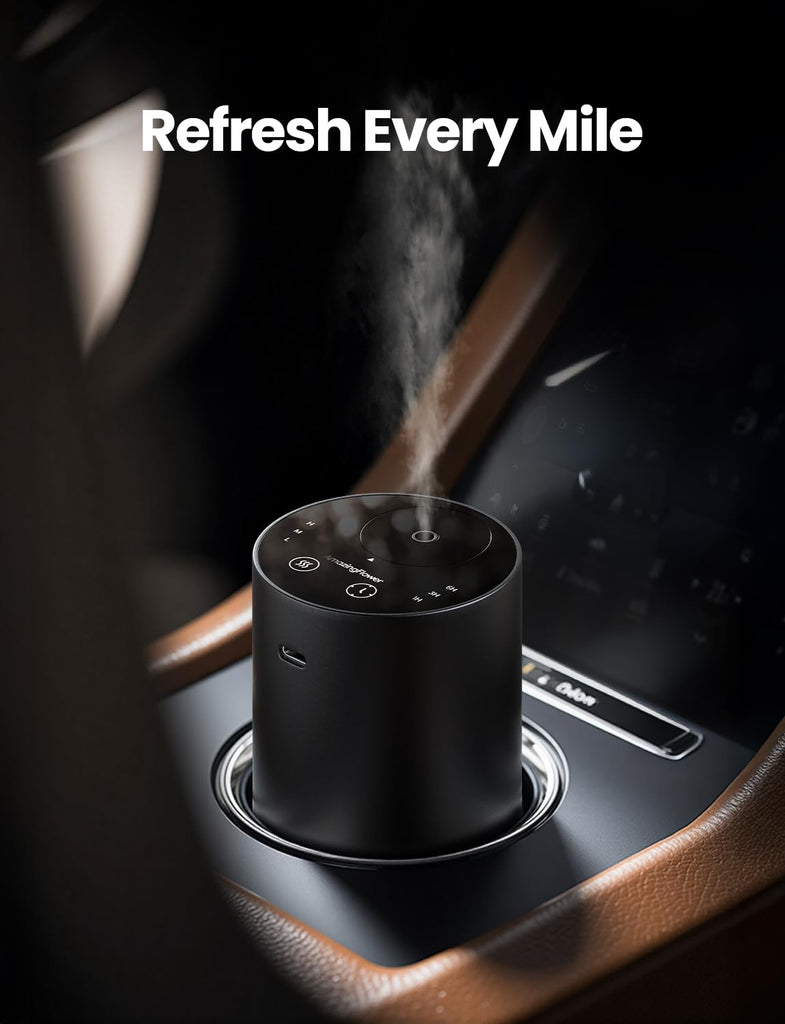 Waterless Essential Oil Diffuser, Portable Car Diffuser, Black