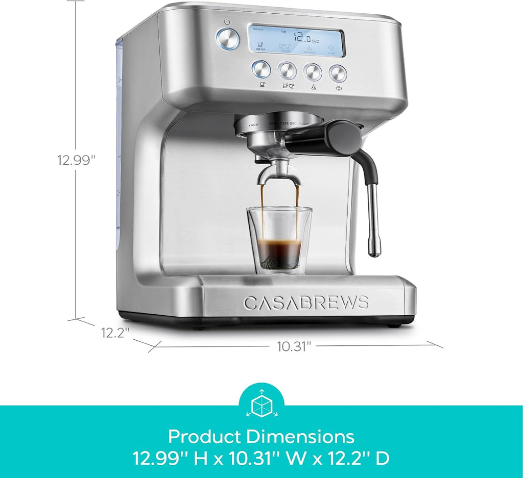 Ultra Espresso Machine, Barista Espresso Maker with Steam Wand | LCD Display, Custom Brew Temp, Latte & Cappuccino
