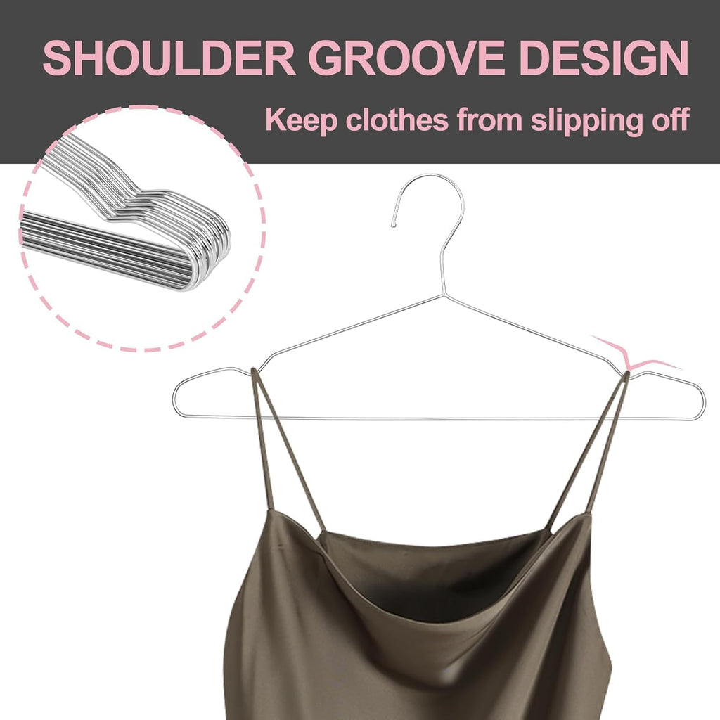 18" Stainless Steel Metal Hangers, 80 Pack Heavy Duty for Clothes