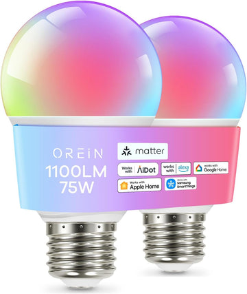 Matter Smart Light Bulb A19, Works with Alexa/Apple Home/Google