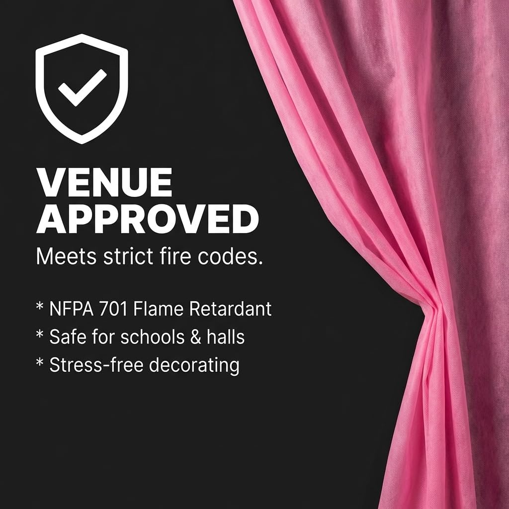 Pink Flame Retardant Gossamer Decorating Fabric, 59" x 100 Yard roll