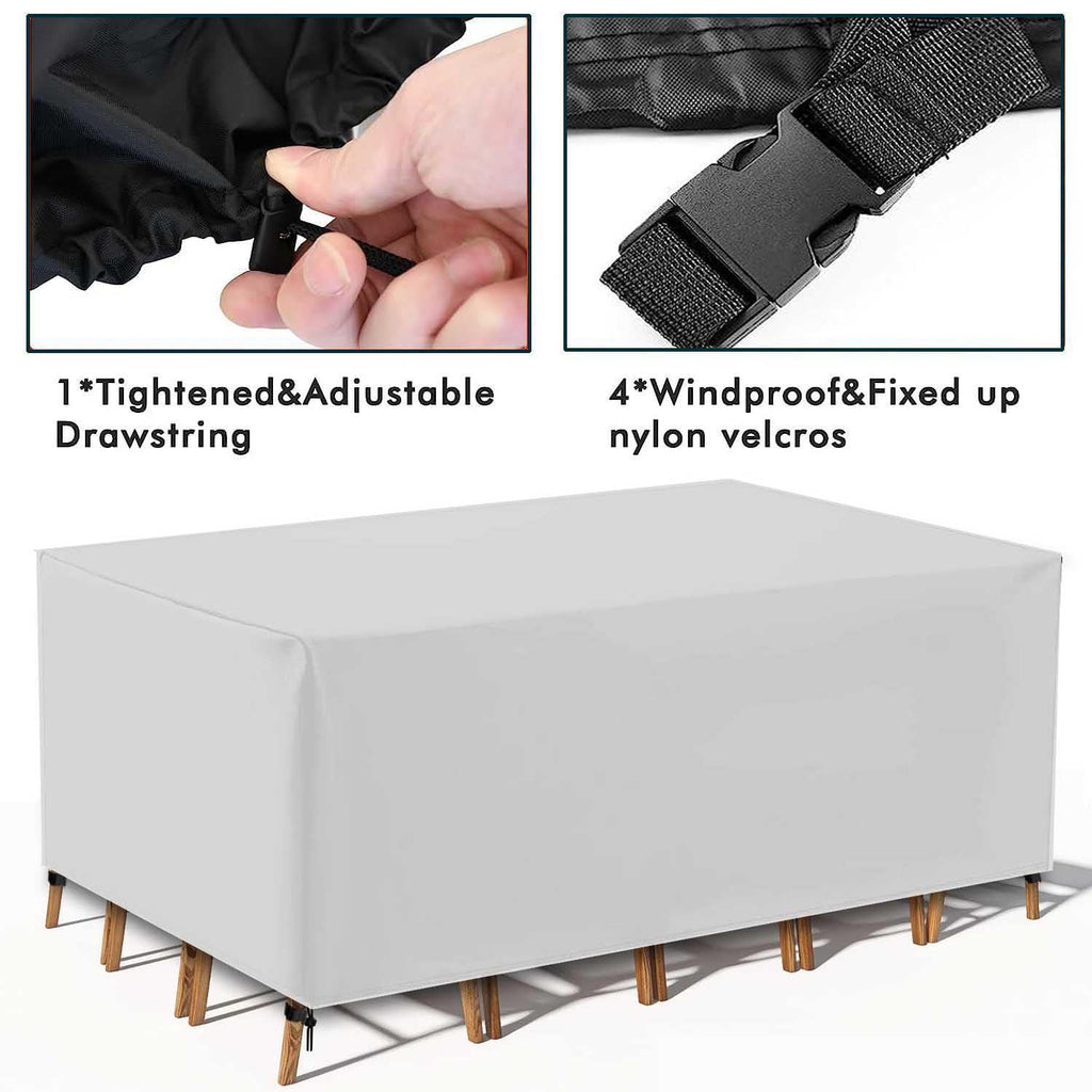 Patio Furniture Covers, Outdoor Table Covers Waterproof Rectangle, 600D Outdoor Furniture Covers, Wind Dust Proof