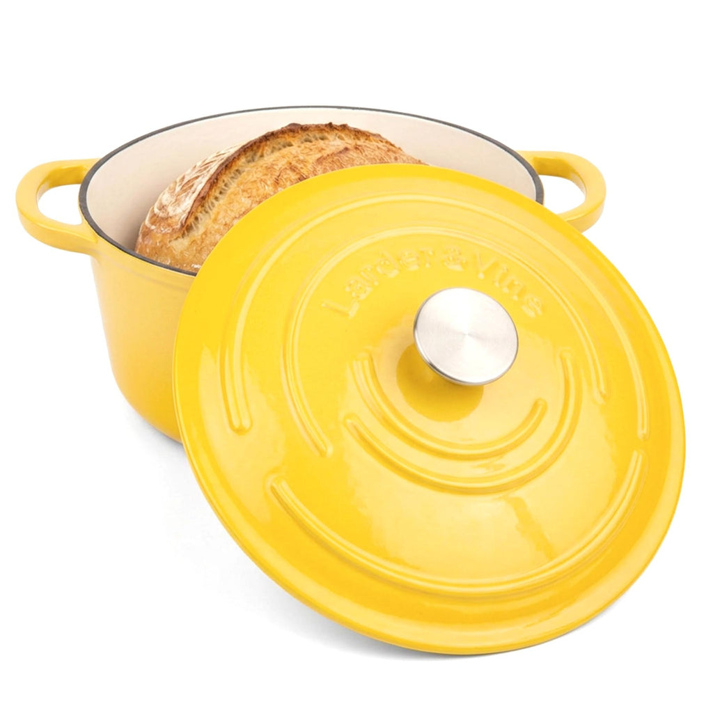 5.7 qt Enameled Cast Iron Dutch Oven Pot with Lid, Limoncello