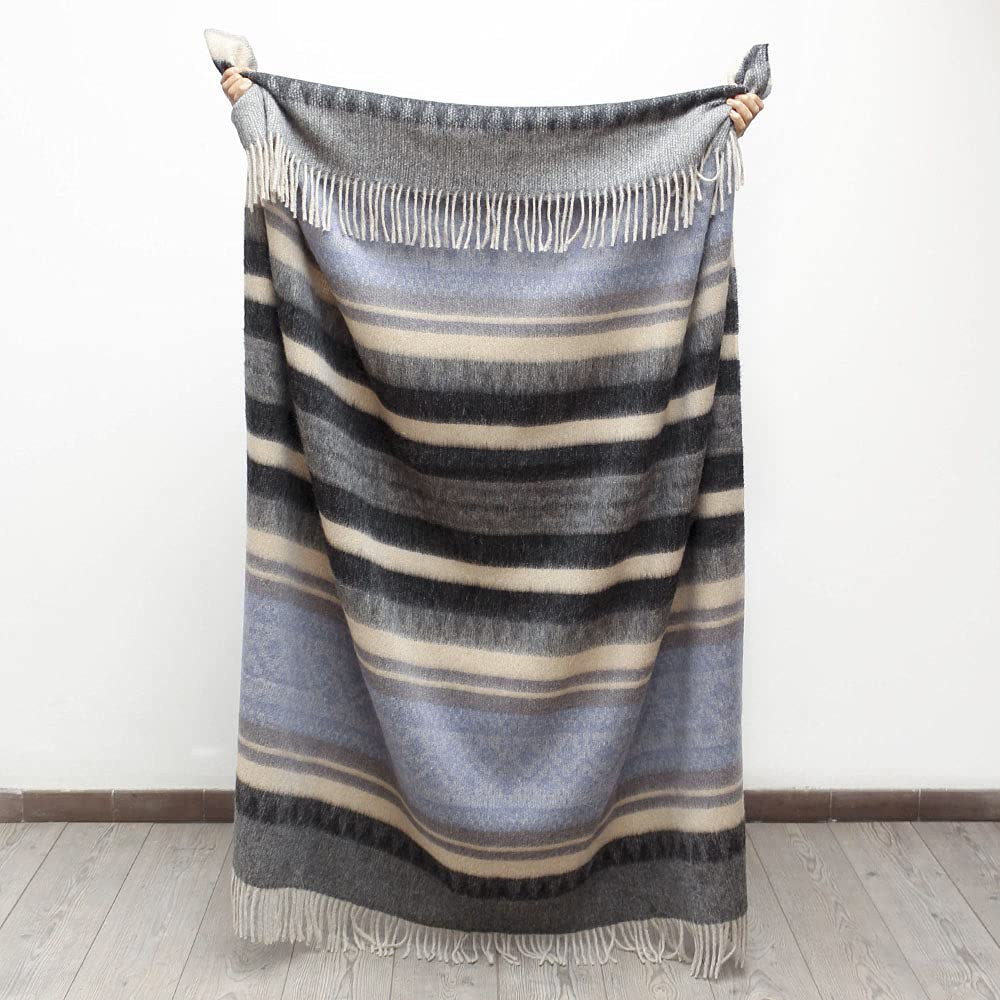Merino Wool Throw Blanket Cherokee Tribal Design Soft Warm 72" x 60"