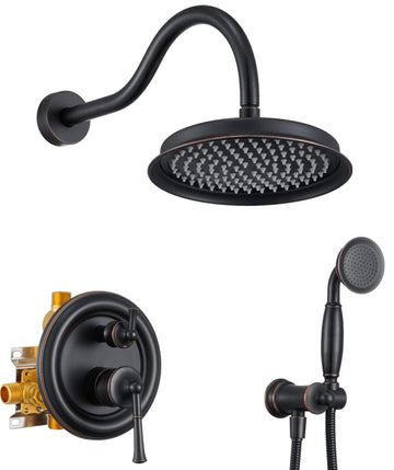 Shower System, 9 Inch Shower Faucet Set with Handheld, Bronze