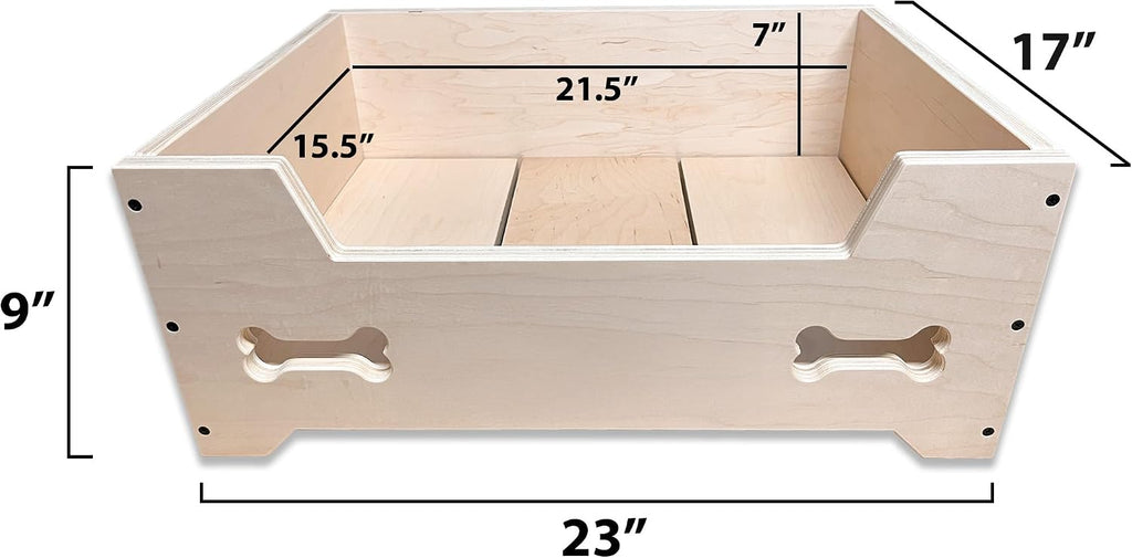 Raised Wooden Pet Bed - Handcrafted Elevated Dog & Cat Bed Furniture - Eco-Friendly - Made in USA - Pet Bed Not