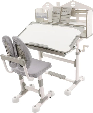 Kids Study Desk with Drawers, Multifunction Ergonomic Study Table