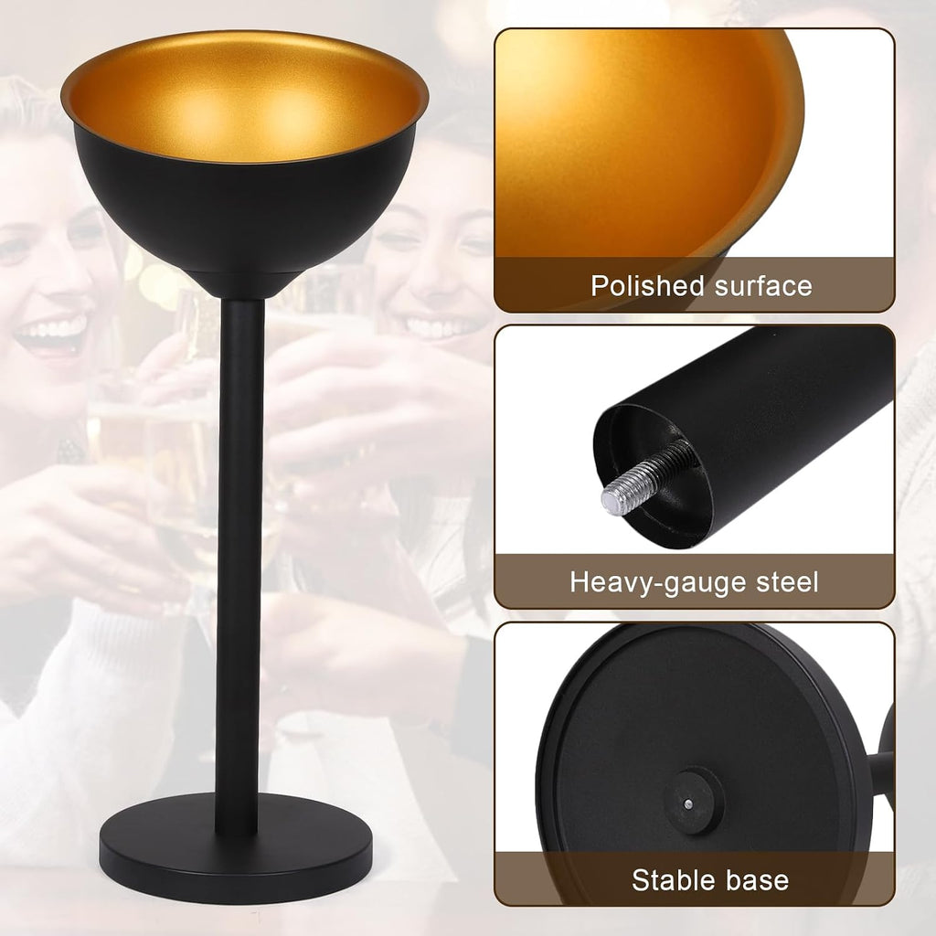 Stainless-Steel Beverage Tub, 12L/3Gallon Champagne Ice Bucket with Stand, Wine Chiller Bucket for Wedding KTV Club