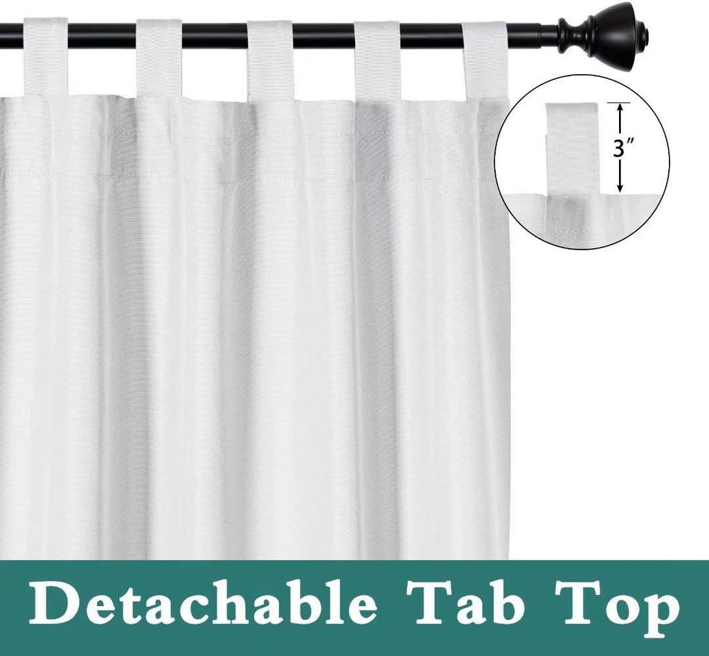 Indoor/Outdoor Curtains Waterproof Tab Top Patio Curtains | Sun Blocking Set of 2 Panels Thermal Insulated Curtain