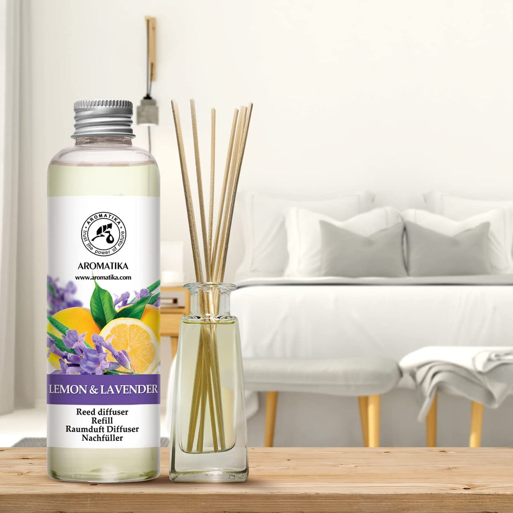 Reed Diffuser Refill Lemon - Lavender 6.8 Fl Oz - Scented Diffuser - Room Diffuser Refill with Scent - Room Freshener