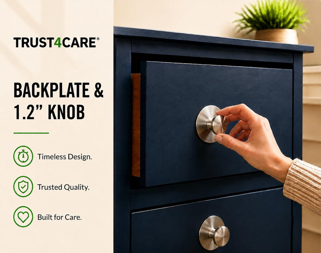 2.0" Nickel Backplates of Bifold Closet Cabinet Knobs