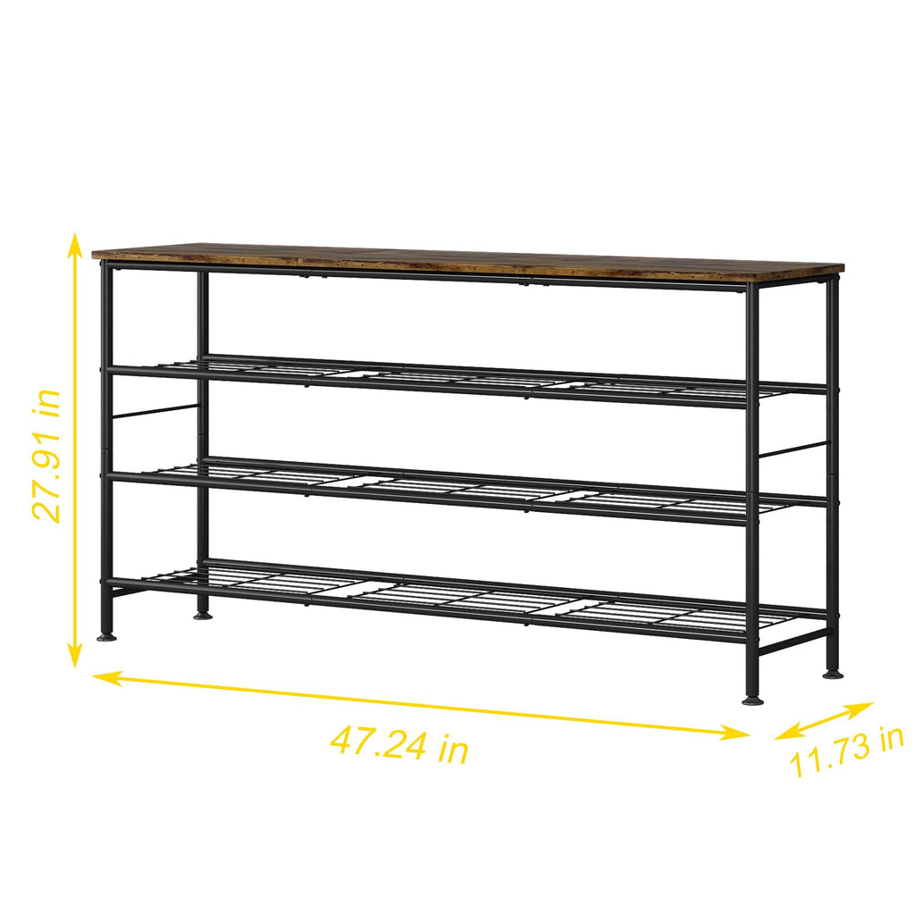 4 Tier Extra Long Shoe Rack Organizer Storage for Closet Entryway
