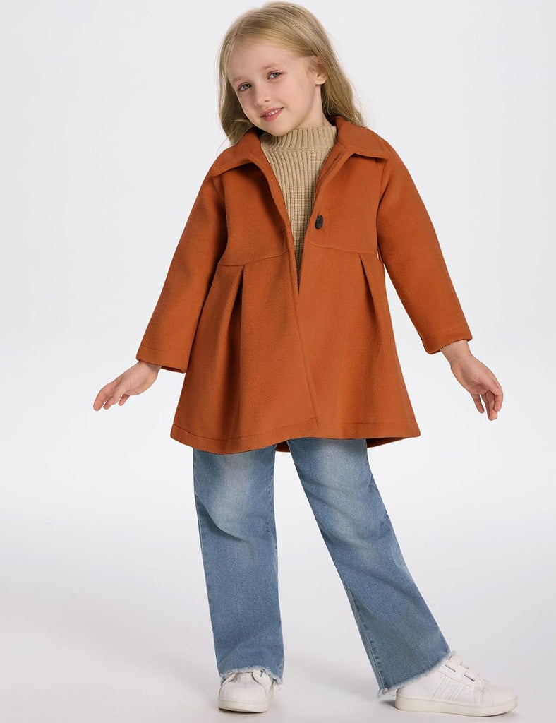 Toddler Girls Dress Coat Wool Peacoat Fall Winter Outfits