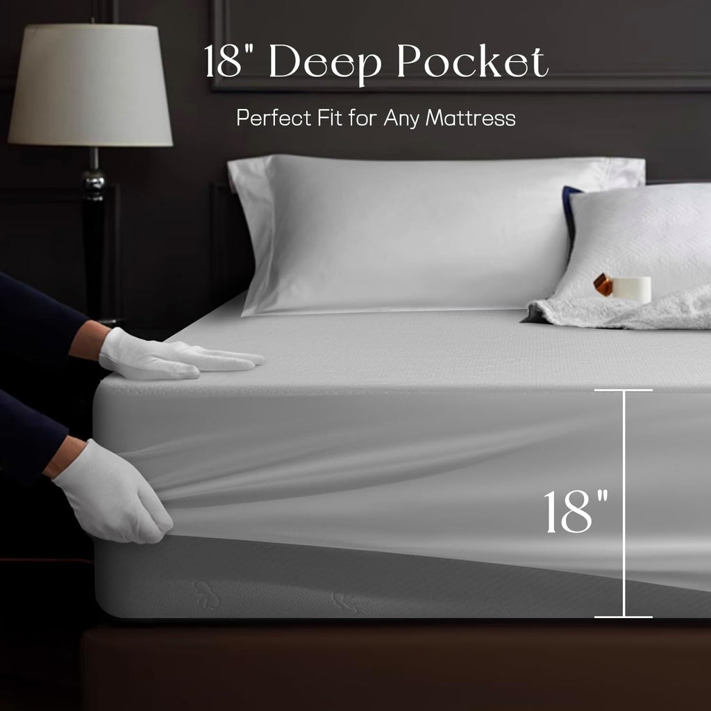 King Mattress Protector Tencel Luxury 100% Waterproof Mattress Cover | Silky Soft & Breathable,Cooling Mattress Pad